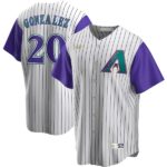 Men's  Arizona Diamondbacks #20 Luis Gonzalez Alternate Cooperstown Collection Player Cream Purple Jersey