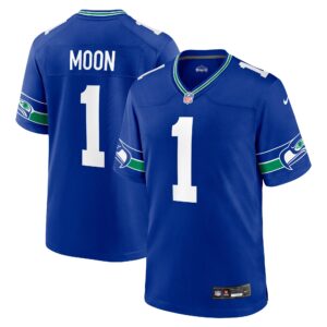 Warren Moon Seattle Seahawks Throwback Retired Player Game Jersey - Royal