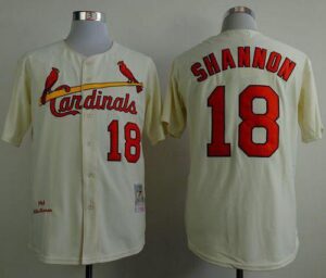 Mitchell And Ness 1964 St. Louis Cardinals #18 Mike Shannon Cream Stitched Jersey
