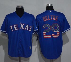Texas Rangers #29 Adrian Beltre Blue USA Flag Fashion Stitched Jersey