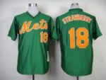 Mitchell And Ness 1985 New York Mets #18 Darryl Strawberry Green Throwback Stitched Jersey