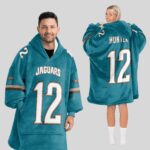 Adult 12 Jacksonville Football Unisex Blanket Hoodie