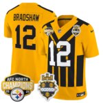 Terry Bradshaw #12 Pittsburgh Steelers 2025 AFC North Division Champions Vapor Limited Jersey - All Stitched
