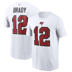 Men's Tom Brady White Tampa Bay Buccaneers Name & Number T-Shirt