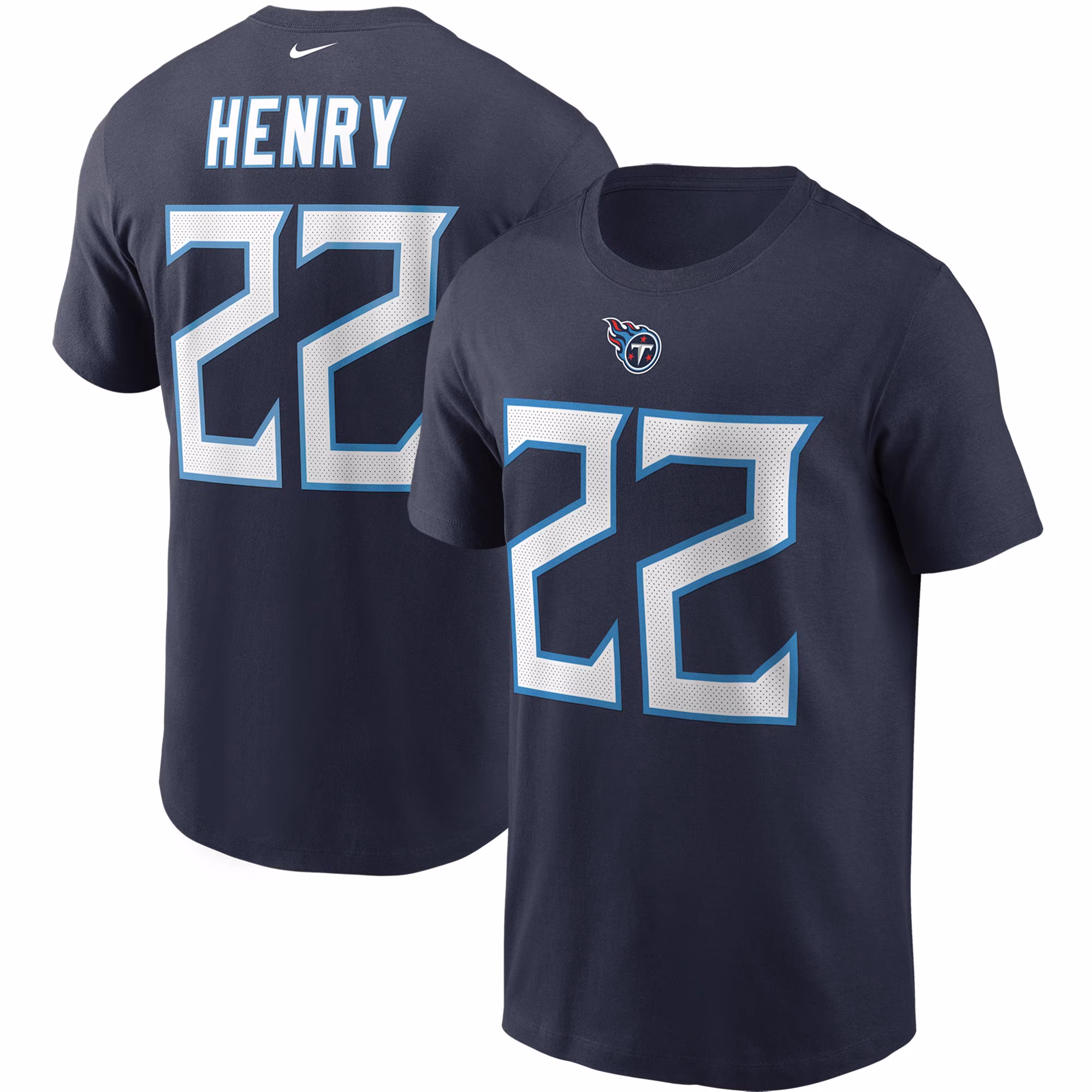 Men's Derrick Henry Navy Tennessee Titans Name & Number T-Shirt
