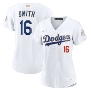 Will Smith #16 Women's Los Angeles Dodgers White 2026 Gold Collection Stadium Jersey - White