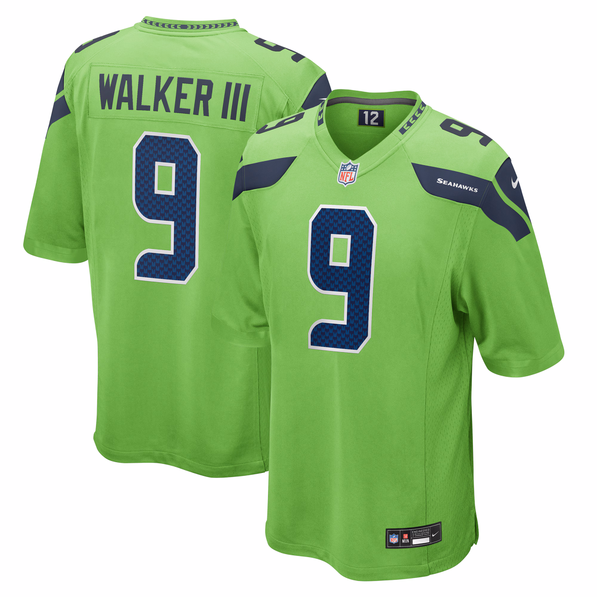 Kenneth Walker III Seattle Seahawks  Game Jersey - Neon Green