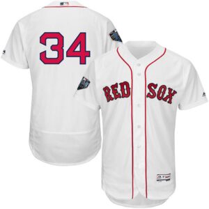 Boston Red Sox #34 David Ortiz White Flexbase Collection 2018 World Series Stitched Jersey