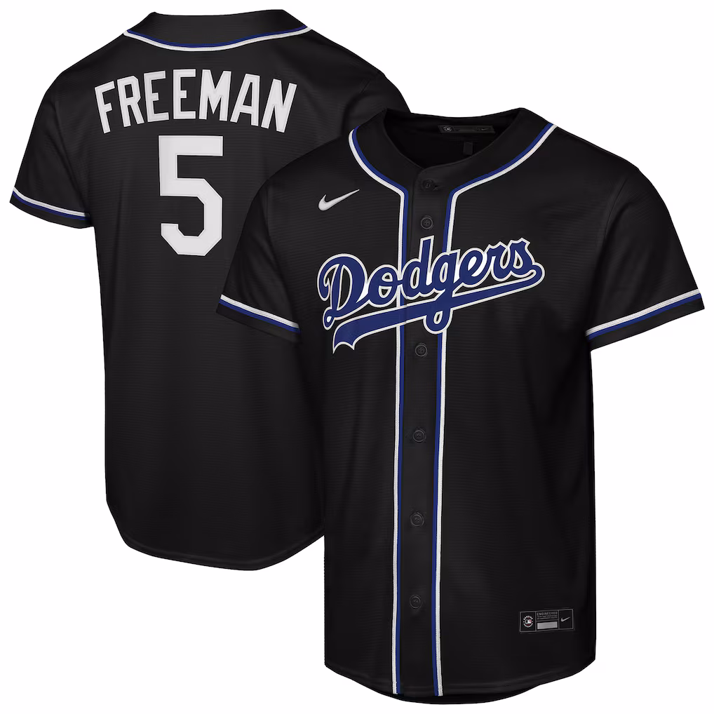 Youth Los Angeles Dodgers Freddie Freeman #5 Black Fashion Replica Player Jersey