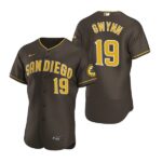 Men's San Diego Padres #19 Tony Gwynn  Brown Flex Base Road Jersey