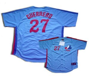 Mitchell And Ness Montreal Expos #27 Vladimir Guerrero Blue Stitched Jersey