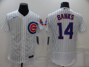 Men's  Chicago Cubs #14 Ernie Banks White Flex Base Stitched Jersey