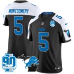 David Montgomery #5 Detroit Lion 2025 Michigan & 90th Year Patch Vapor Jersey - All Stitched