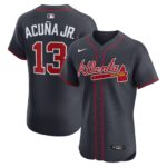Atlanta Braves Ronald Acuña Jr. #13 Navy Alternate Elite Jersey