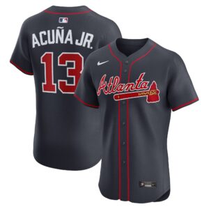 Atlanta Braves Ronald Acuña Jr. #13 Navy Alternate Elite Jersey