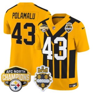 Troy Polamalu #43 Pittsburgh Steelers 2025 AFC North Division Champions Vapor Limited Jersey - All Stitched
