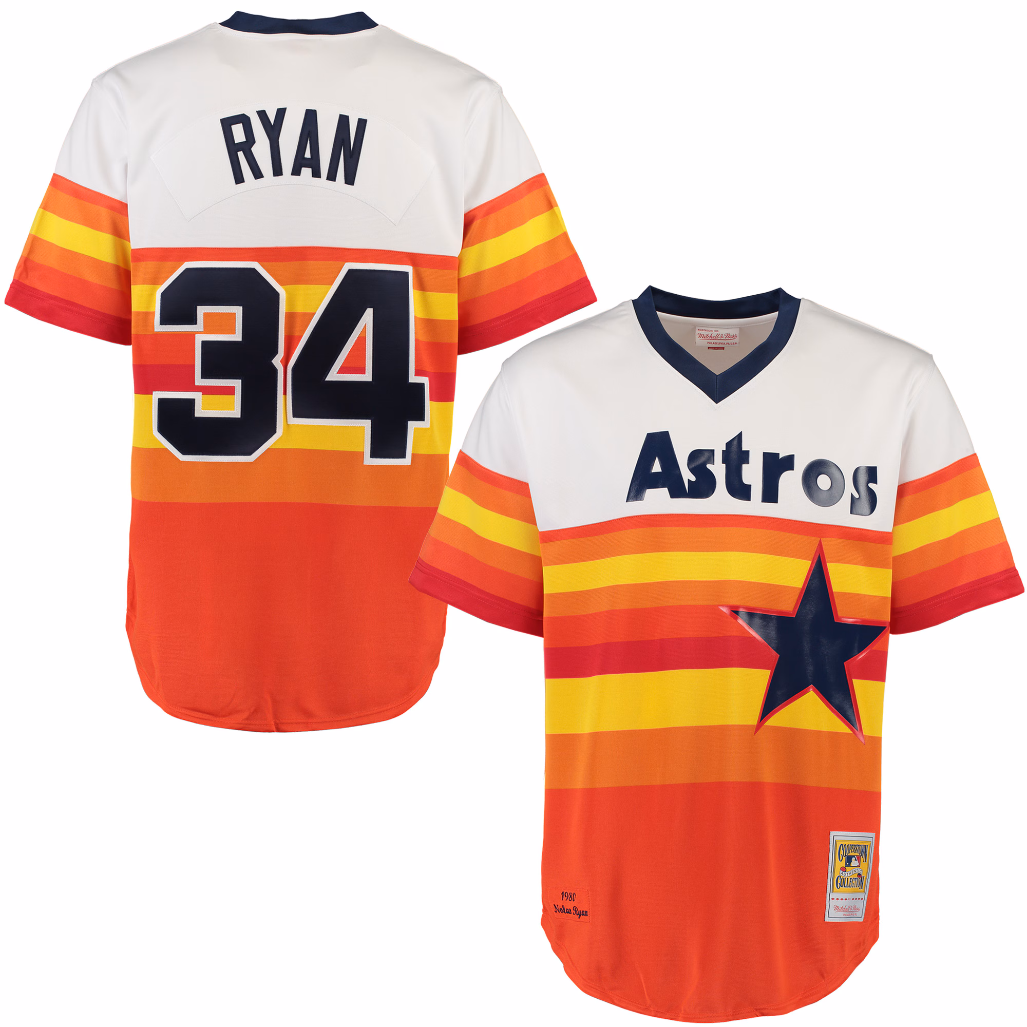 Houston Astros Nolan Ryan #34 Mitchell & Ness White Throwback Authentic Jersey