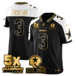 George Pickens #3 Dallas Cowboys Time Champions Patch Vapor Limited Gold Jersey - All Stitched