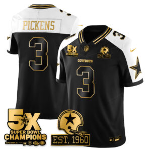 George Pickens #3 Dallas Cowboys Time Champions Patch Vapor Limited Gold Jersey - All Stitched