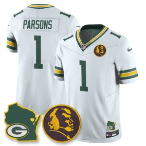 Micah Parsons #1 Green Bay Packers GB Vapor Limited Jersey - John Madden Patch - All Stitched