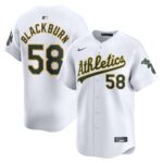 Men's Oakland Athletics Paul Blackburn  White Home Limited Player Jersey