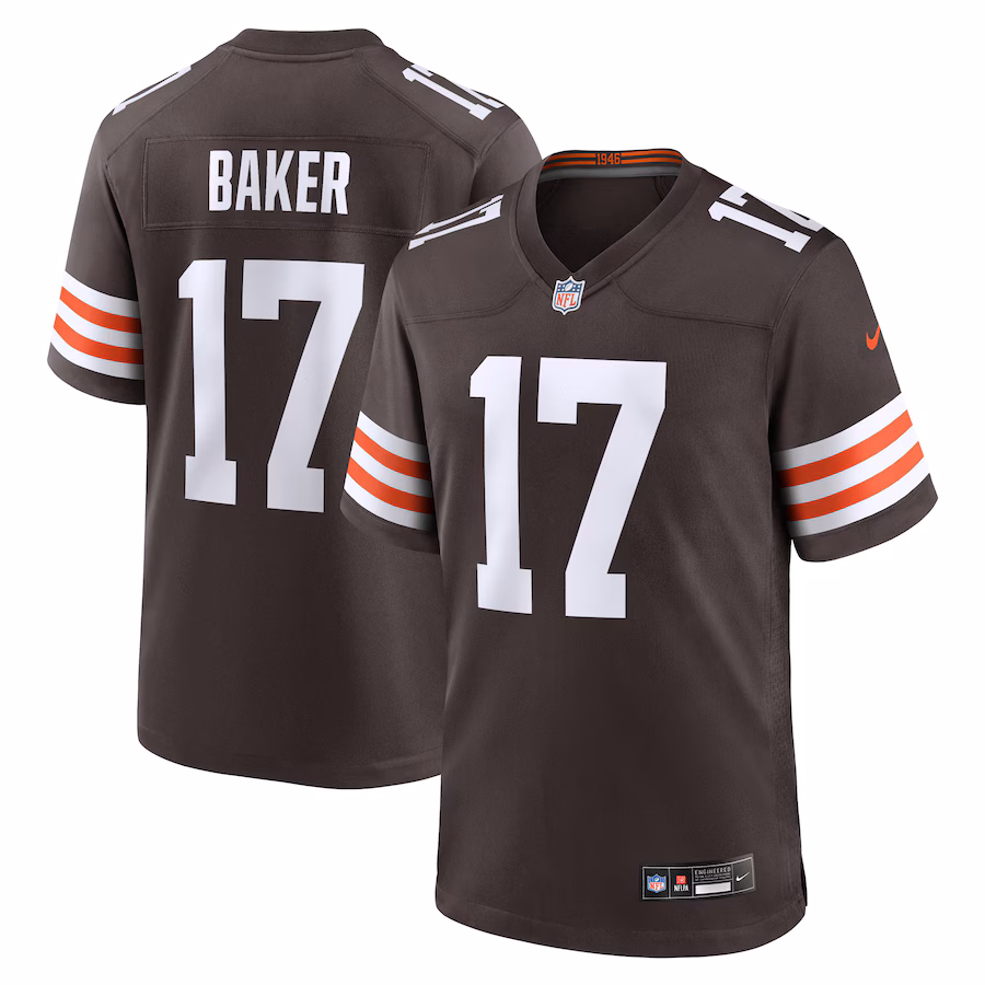Men's Jerome Baker #17 Brown Cleveland Browns Team Game Jersey