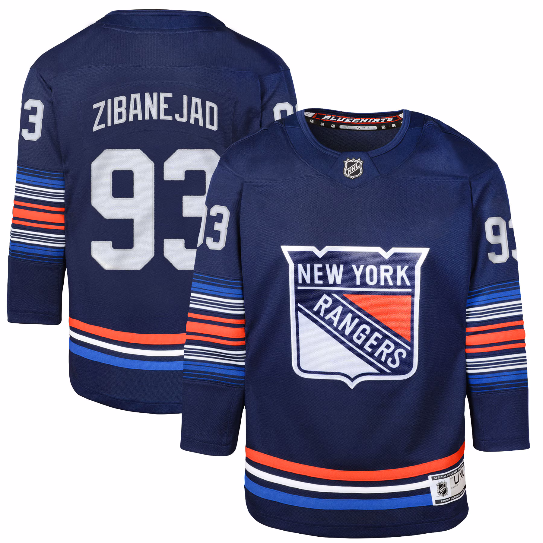 Youth New York Rangers Mika Zibanejad #93 Navy Alternate Premier Player Jersey