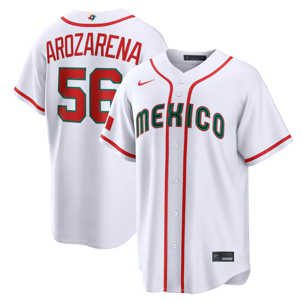 Randy Arozarena #56 Mexico Baseball 2026 World Baseball Classic Home Stadium Jersey - White
