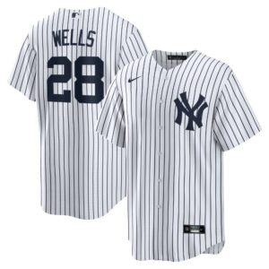 New York Yankees Austin Wells #28 White Home Replica Jersey
