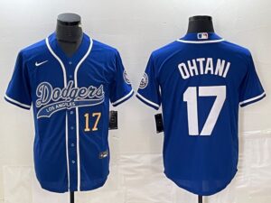 Men's Los Angeles Dodgers #17  Blue Shohei Ohtani Jersey