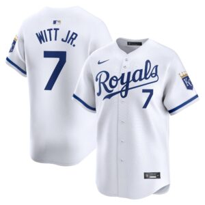 Men's Kansas City Royals #7 Bobby Witt Jr.  White Home Limited Player Jersey