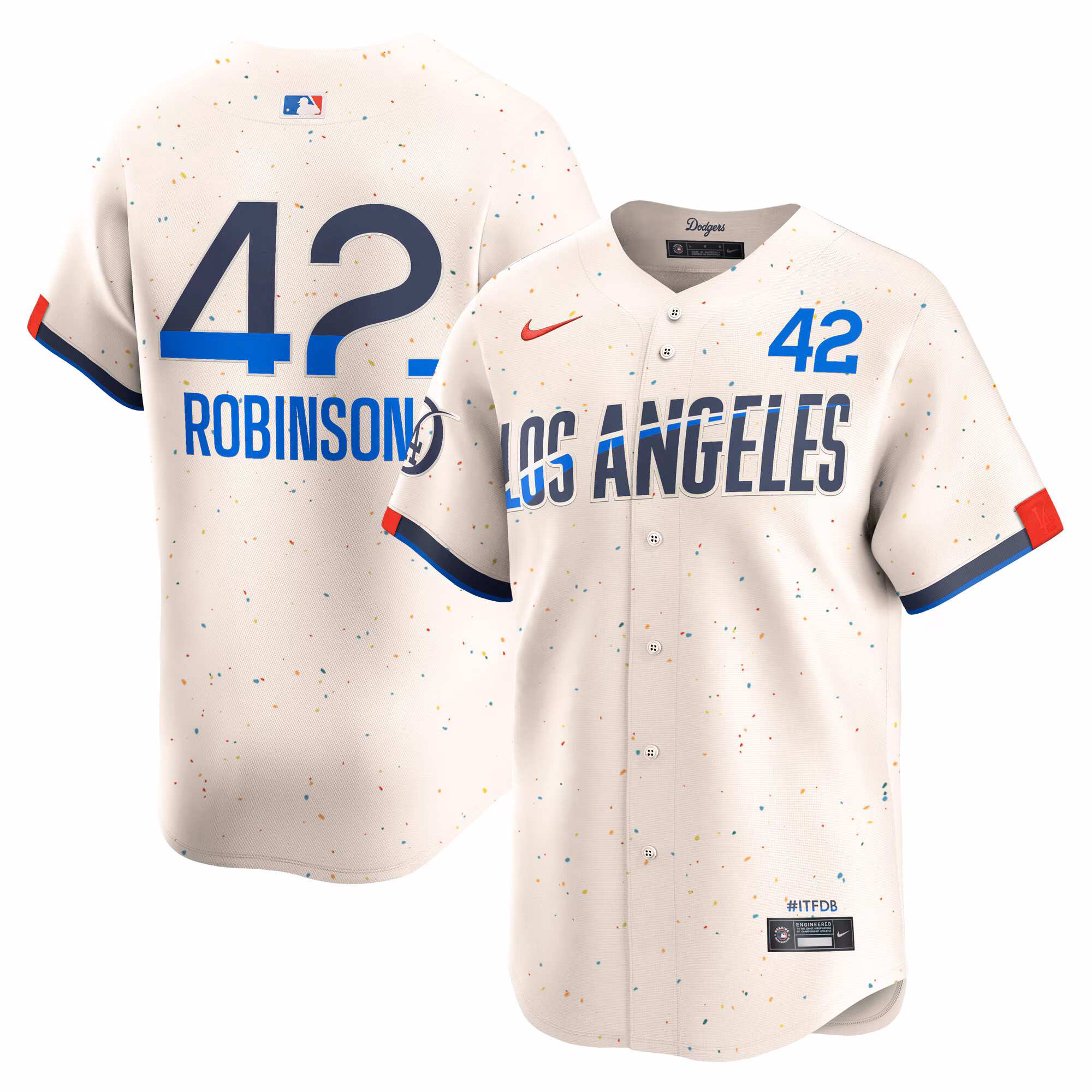 Men's Los Angeles Dodgers Jackie Robinson Cream City Connect Limited Player Jersey