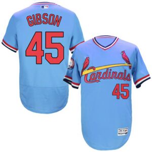 St. Louis Cardinals #45 Bob Gibson Light Blue Flexbase Collection Cooperstown Stitched Jersey