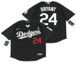 Men's Los Angeles Dodgers #24 Kobe Bryant Black With KB Patch Stitched Cool Base  Jersey