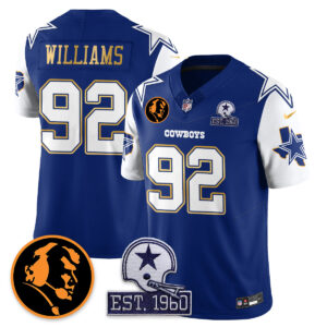 Quinnen Williams # 92 Dallas Cowboys Vapor Limited Gold Jersey - John Madden Patch - All Stitched