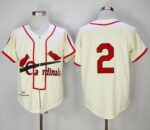 Mitchell And Ness 1946 St. Louis Cardinals #2 Red Schoendienst Cream Throwback Stitched Jersey