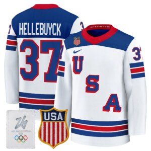 Connor Hellebuyck #37 2026 USA Olympic Premium Hockey Jersey -White