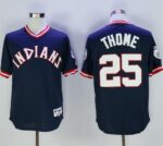 Cleveland Indians #25 Jim Thome Navy Blue 1976 Turn Back The Clock Stitched Jersey