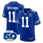 Seattle Seahawks Jaxon Smith-Njigba #11 Royal Alternate 50th Season Game Jersey