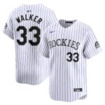 Men's Colorado Rockies Larry Walker  White Home Limited Player Jersey
