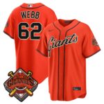 Logan Webb #62 San Francisco Giants Alternate Replica Jersey - Orange