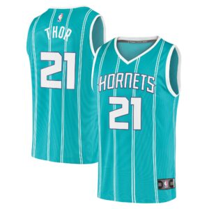 JT Thor Charlotte Hornets  Youth 2021/22 Fast Break Replica Jersey - Icon Edition - Teal