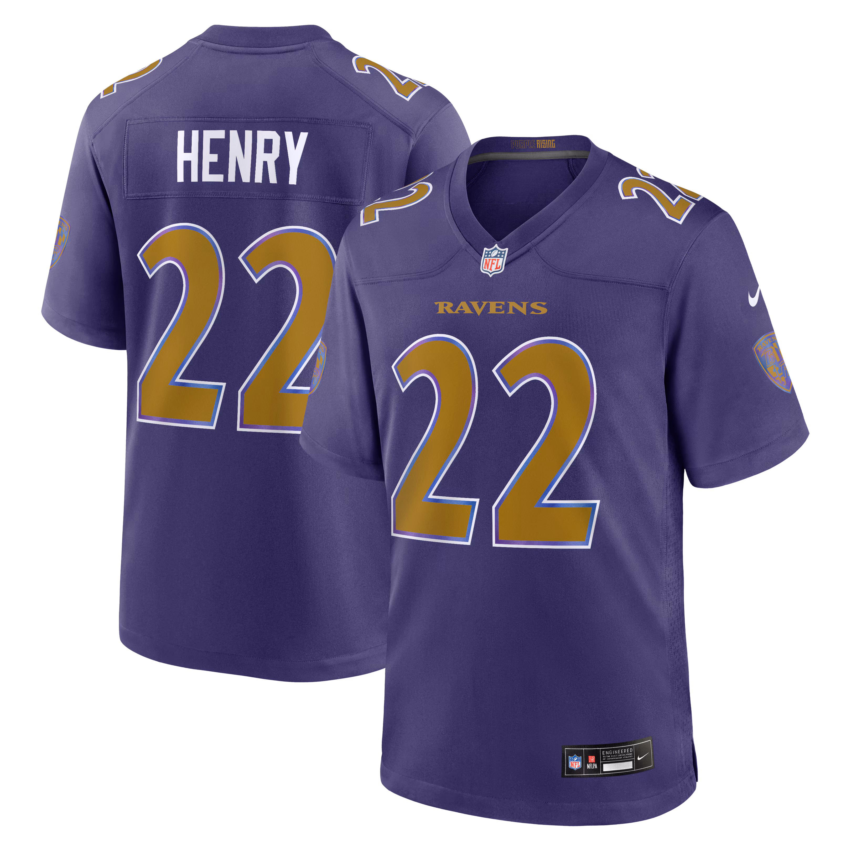 Men's Baltimore Ravens Derrick Henry #22 Purple Alternate Game Jersey