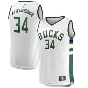 Giannis Antetokounmpo Milwaukee Bucks  Fast Break Replica Jersey White - Association Edition