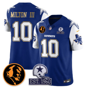 Joe Milton III # 10 Dallas Cowboys Vapor Limited Gold Jersey - John Madden Patch - All Stitched