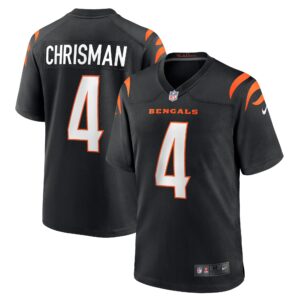 Drue Chrisman Cincinnati Bengals  Game Jersey - Black