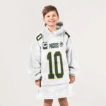 Kid J.L 10 Captain Green Bay Football Unisex Blanket Hoodie