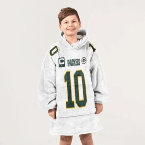 Kid J.L 10 Captain Green Bay Football Unisex Blanket Hoodie