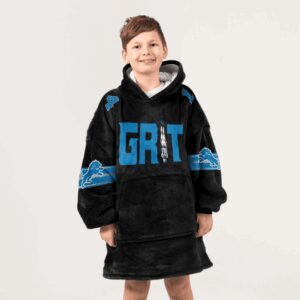 Kid Grit 14 Detroit Football Unisex Blanket Hoodie