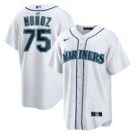 Men's Seattle Mariners AndrÃ©s Mu?oz  White Home  Replica Player Jersey